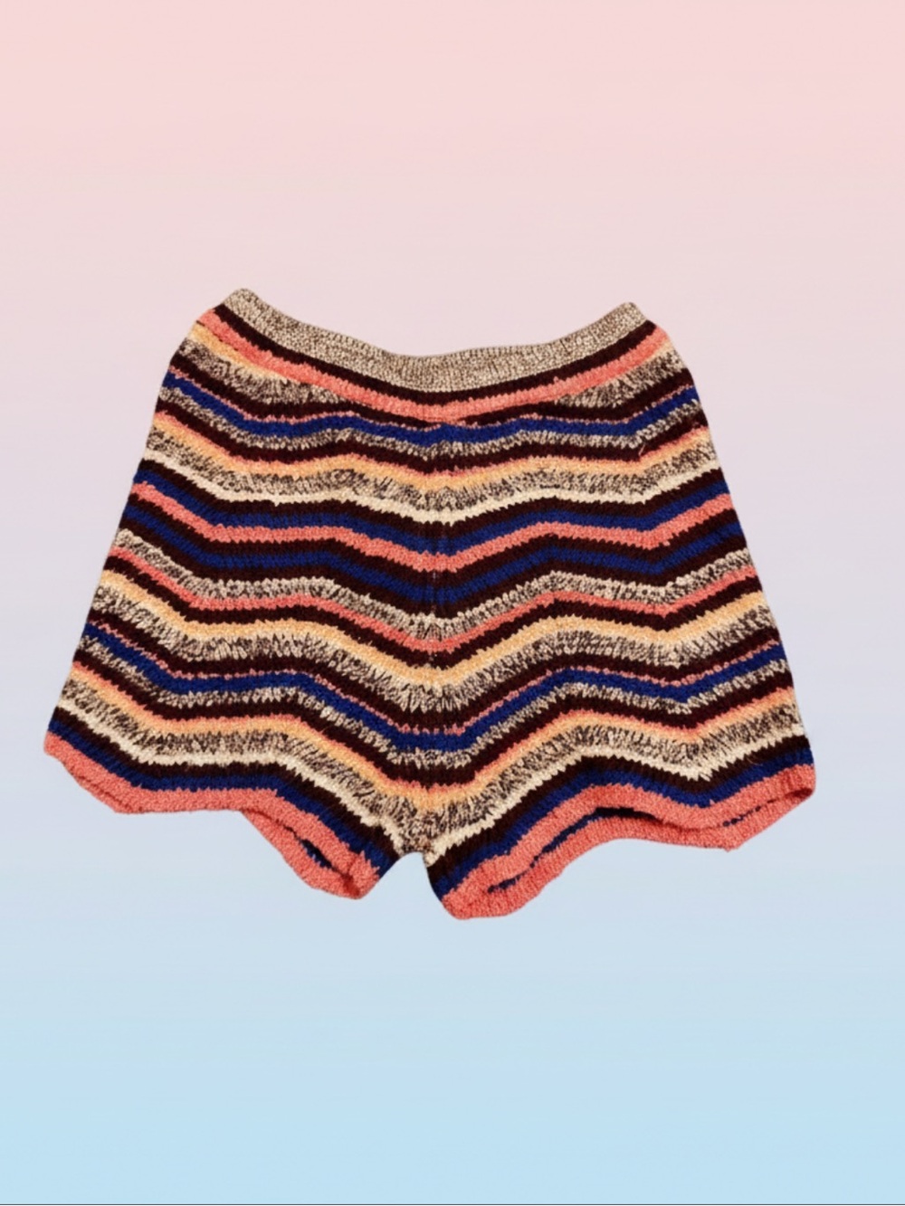Free People Stretchy Knit Shorts in Pink, Blue, Black & Cream NWOT
